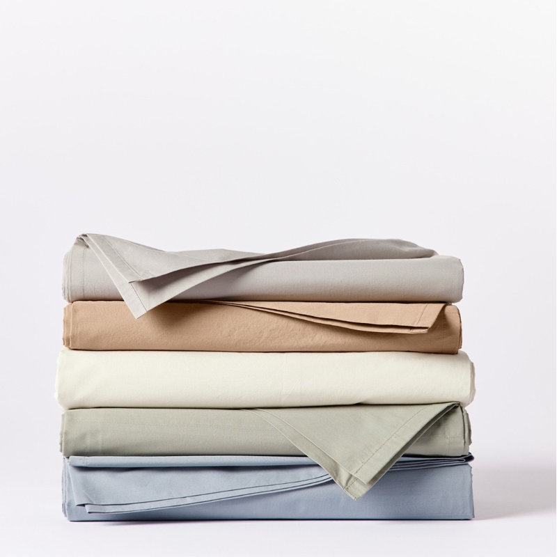 Cotton Sheet Set, Alpine White, King Sheet Set with 2 Pillowcases