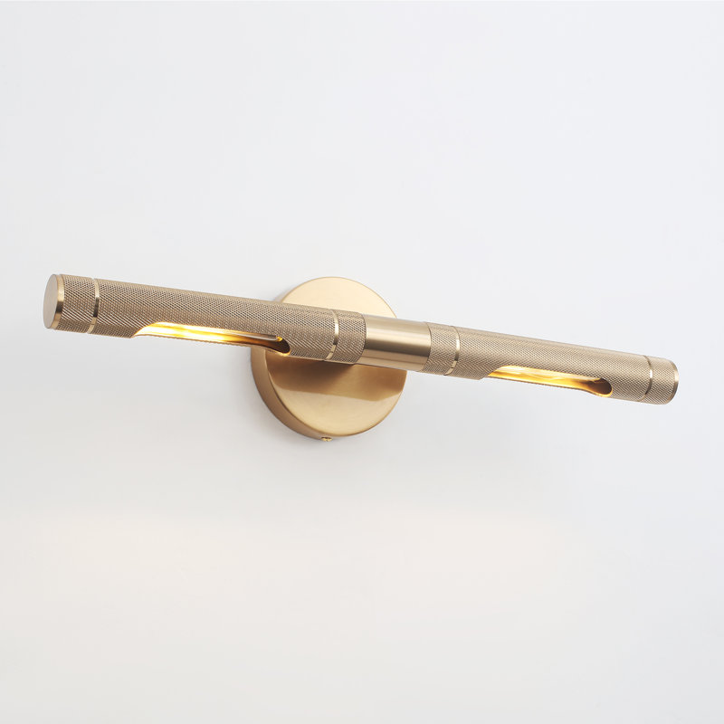 18.9" Dimmable 2 - Light Wall Mounted Sconce 360°Rotatable Picture Light(Bulbs Included), Gold