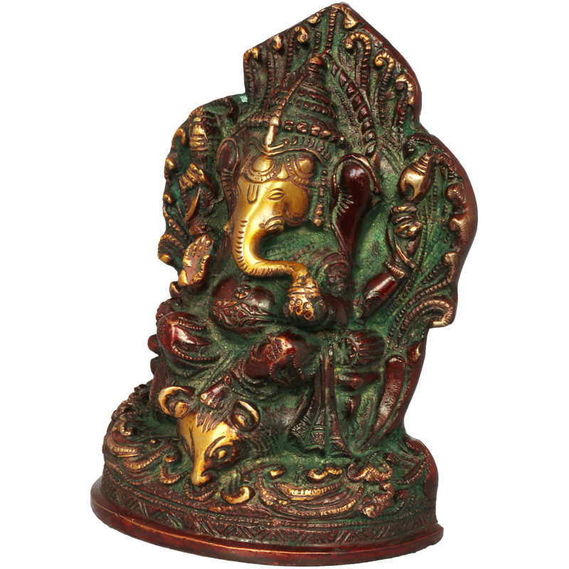 Figurine Trône Ganesha, Rouge