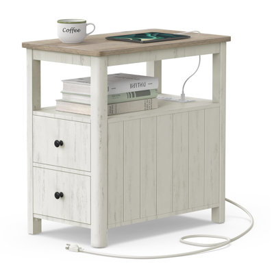 Philbin 2-Drawer End Table with Charging Station