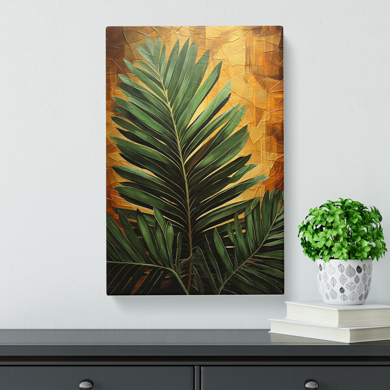 Palm Leaf Surrealism - Single Picture Frame Print, 60cm H x 40cm W x 3cm D