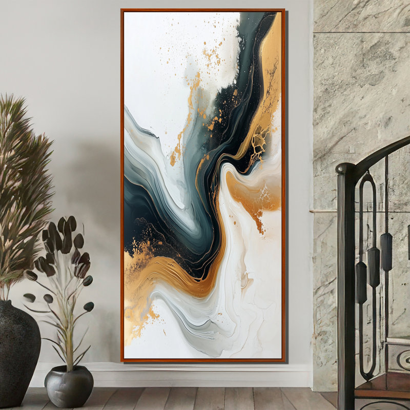 Nymir - Abstract Wall Art Prints, 60" H x 28" W, Brown, Floater Framed Print