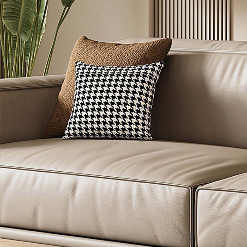 Mid century modern sofa,Genuine Leather sofa with Solid Wood,Loveseat couch, 29.53" H x 78.35" W x 37.4" D, Khaki