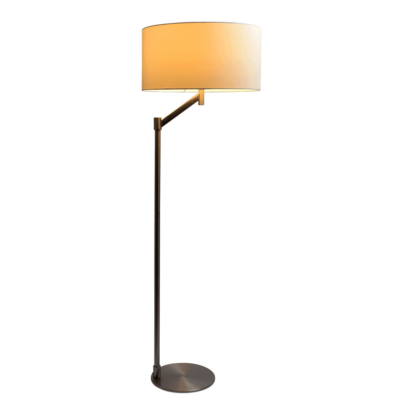 Lampe sur pied Serene Nickel brossé avec interrupteur rotatif