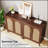 Rattan Wood Yellow Sideboard Buffet Cabinet With Handwoven Doors, Perfect For Modern And Elegant Storage Solutions (Set Of 2)