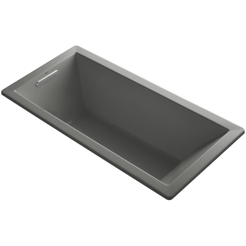 Underscore 66" x 32" Undermount Soaking Acrylic Bathtub, Thunder Gray