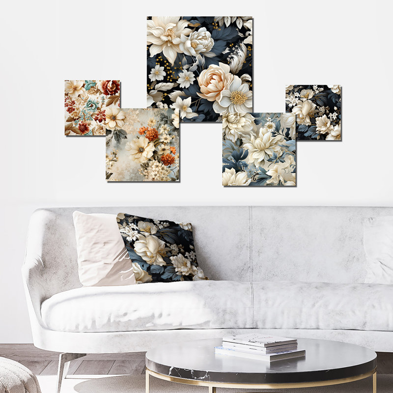 Lavenia - ensemble d'art mural floral de 5