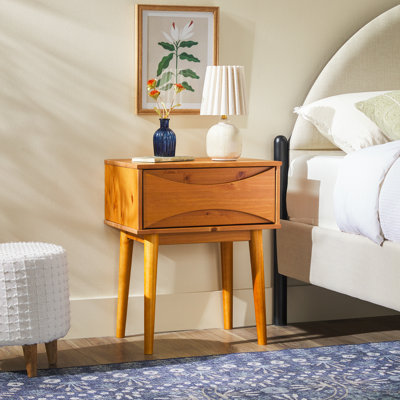 Amoakuh 1-Drawer Solid Wood Nightstand