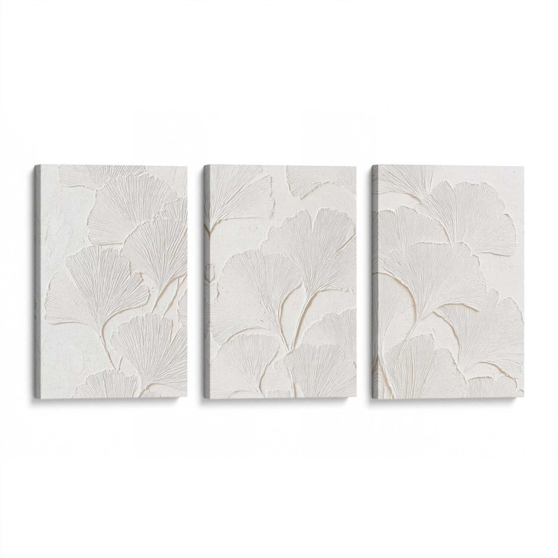 Ensemble de 3 impressions Ginkgo Whispers, Toile tendue, 30 po x 20 po