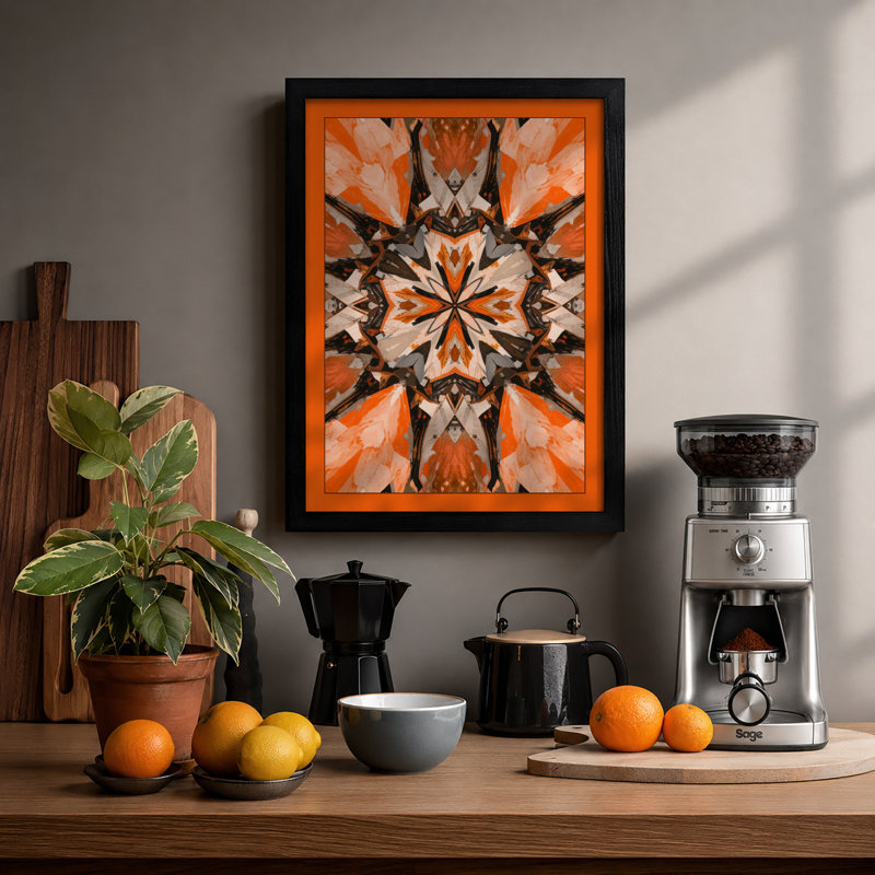 Symmetry Geometric - Framed Print, A1 - 84.1 x 59.4 cm, Black