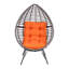 Fauteuil en osier avec structure en acier, siège intérieur / extérieur en rotin de polypropylène gris et orange
