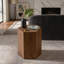 Ensemble de table basse et de table d'appoint moderne en bois aggloméré avec finition grain de bois, entièrement assemblé pour les petits espaces-1998690038