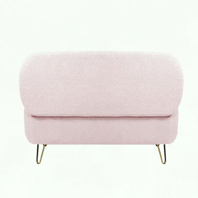 Storage Ottoman Bench with Faux Fur and Gold Legs