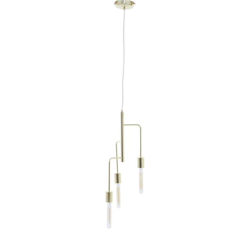 Bowley 3 - Light Bulb Pendant, Gold/White
