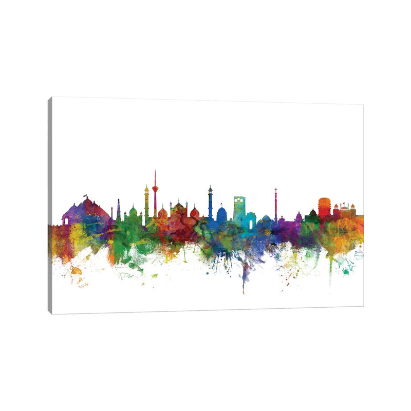 New Delhi, India Skyline by Michael Tompsett - Wrapped Canvas Gallery-Wrapped Canvas Giclée