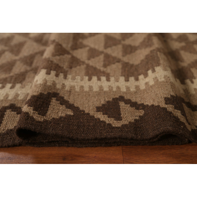 Tapis géométrique en laine Kilim 7 x 10