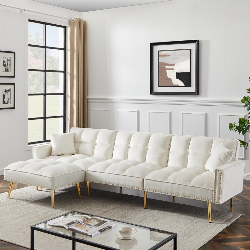 Canapé modulaire rembourré 2 pièces Magréb, Blanc