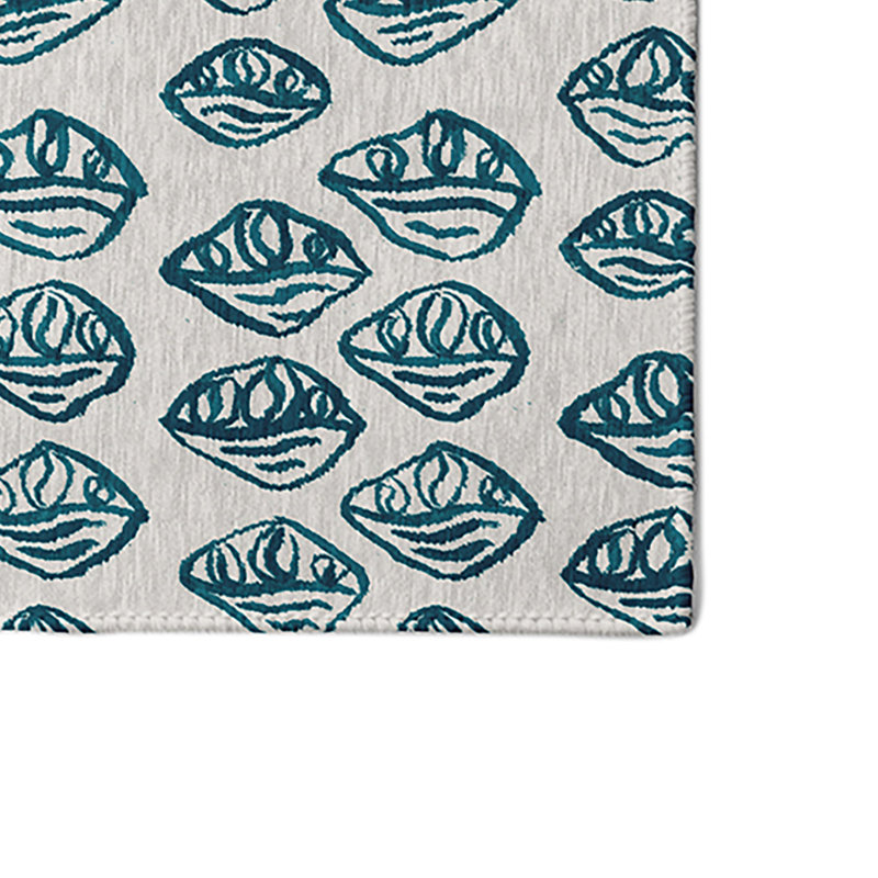 Tapis géométrique bleu / gris, Rectangle 2 pi x 3 pi