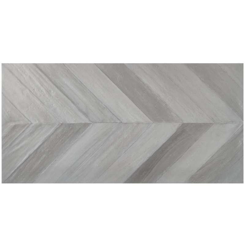 Nord 23" x 47" Porcelain Stone Look Wall & Floor Tile, Gray