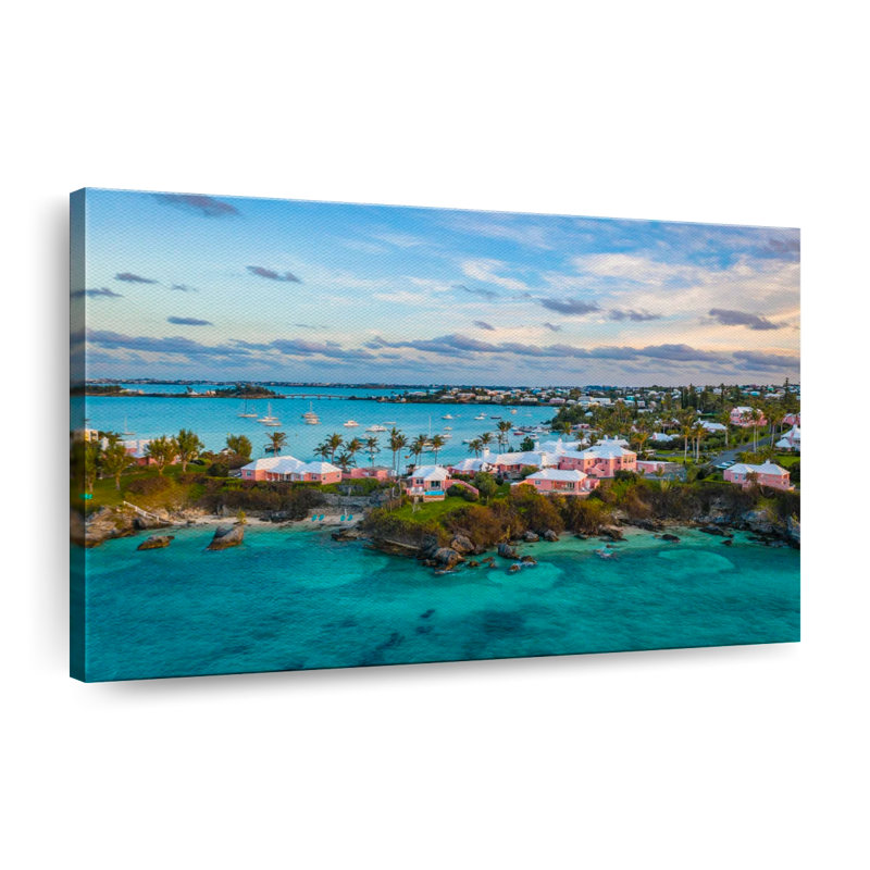 Bermuda Beach House - Impression sur toile tendue, H 30 po x l 45 po x P 1,25 po