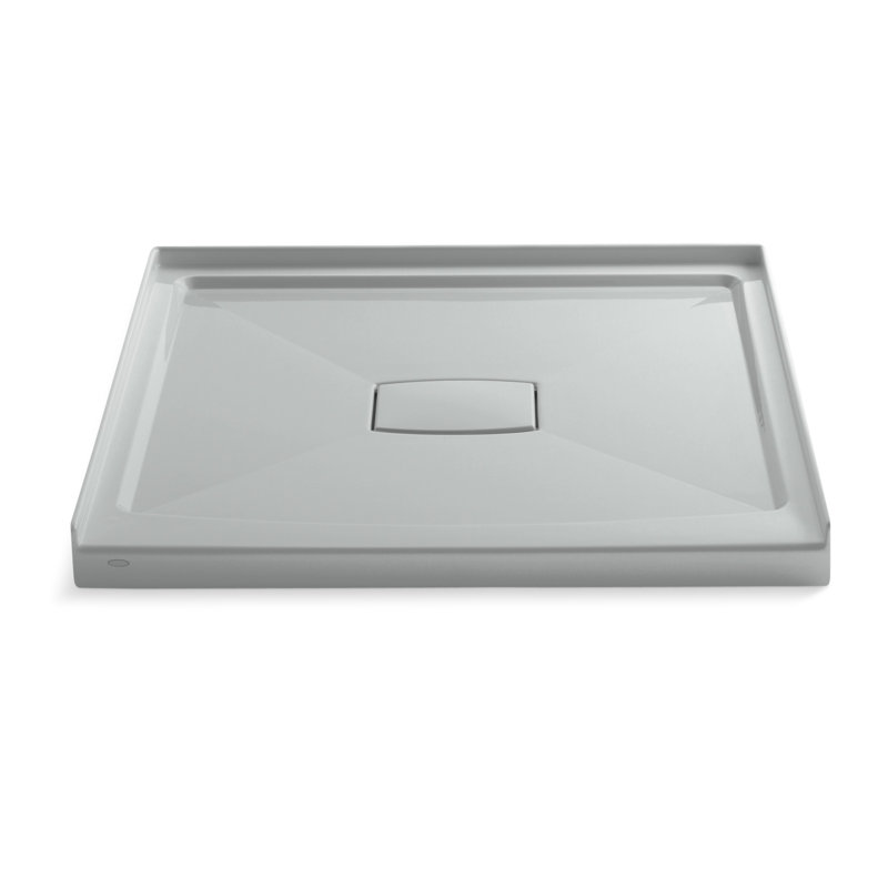 Archer 42" x 42" Single Threshold Shower Base with Drain Cover, Ice Gray