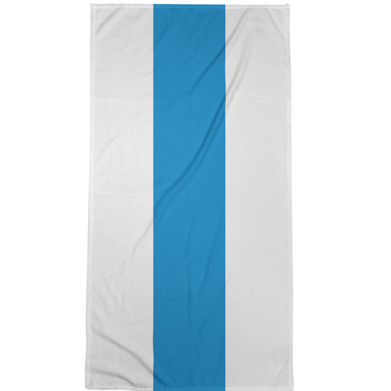 Cotton Blend Beach Towel, Ivory/Blue