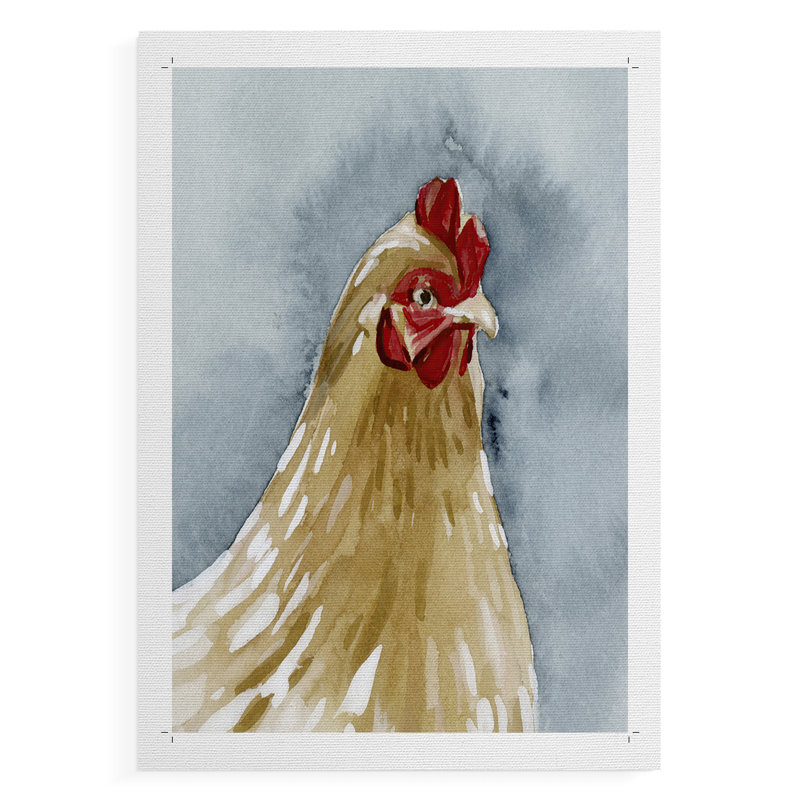 Portrait de poulet II - Impression sur toile seulement - NON-CADRE, H 12 po x l 8 po