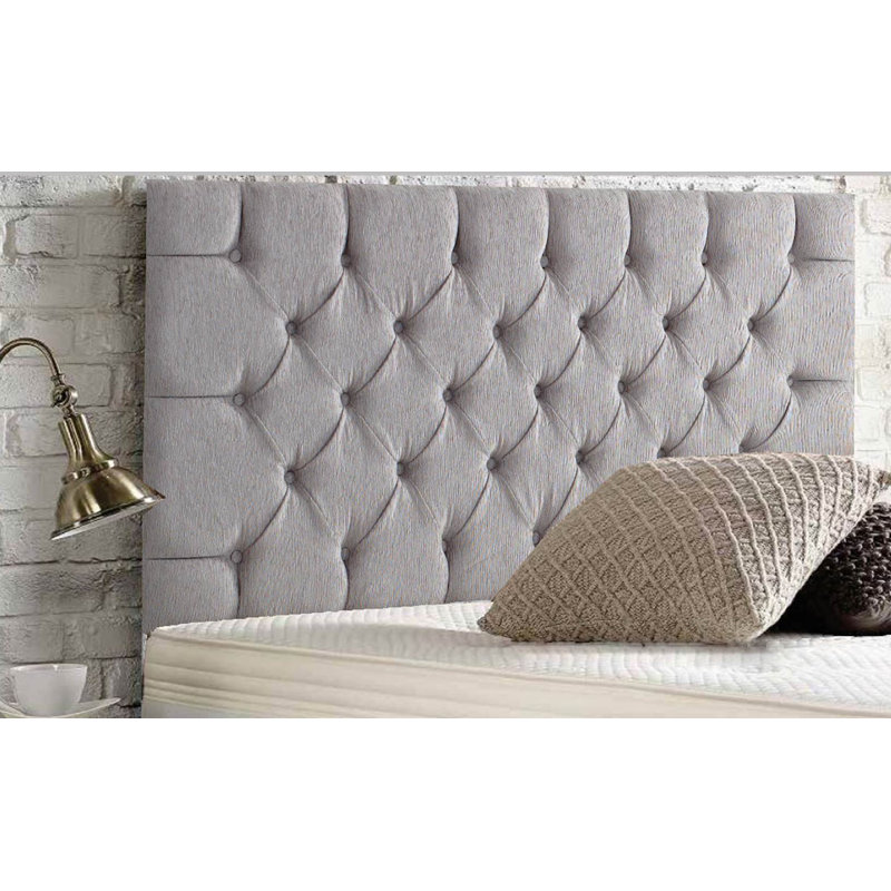 Esters Upholstered Headboard, Chenille, Kingsize (5'), Light Grey