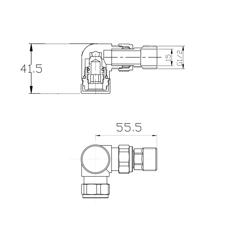 Angled Corner Radiator Valves Manual 15Mm Heated Towel Rail Valve Anthracite