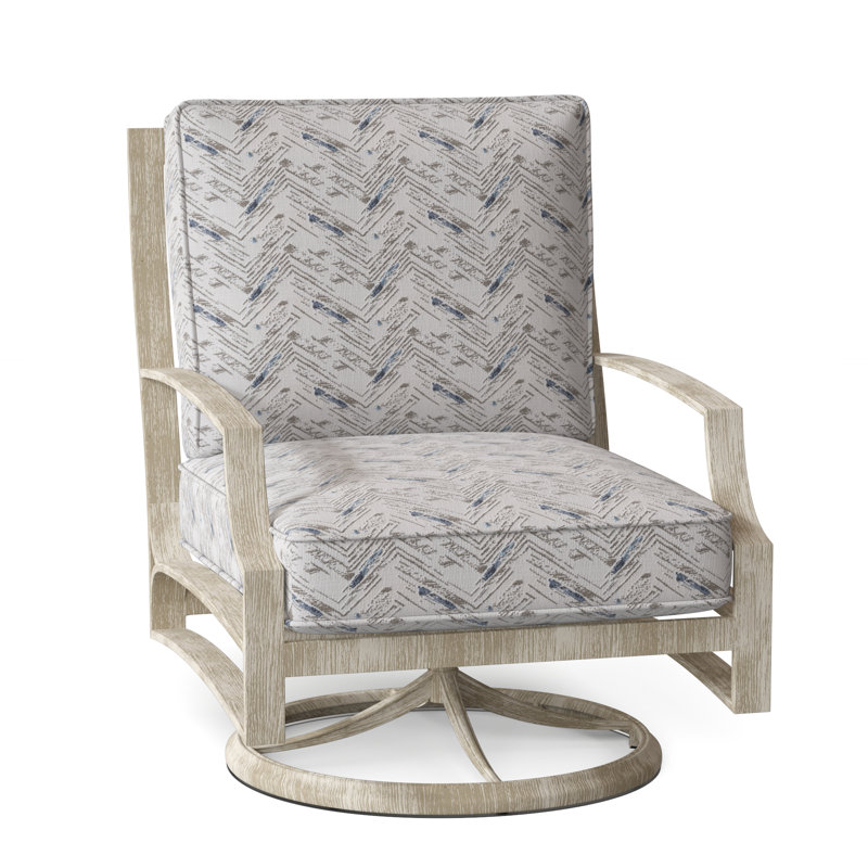 Seal Cove Outdoor Swivel Lounge Chair, Linen Antique Beige Sunbrella®, Weathered White