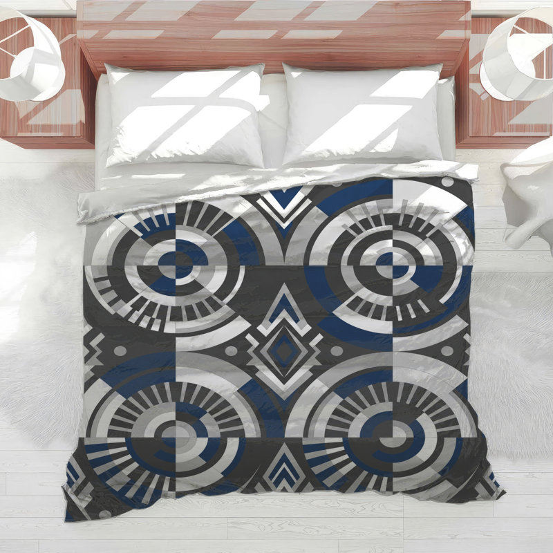 Édredon géométrique à motif circulaire, Twin