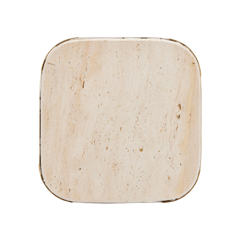 Sev End Table, Travertine