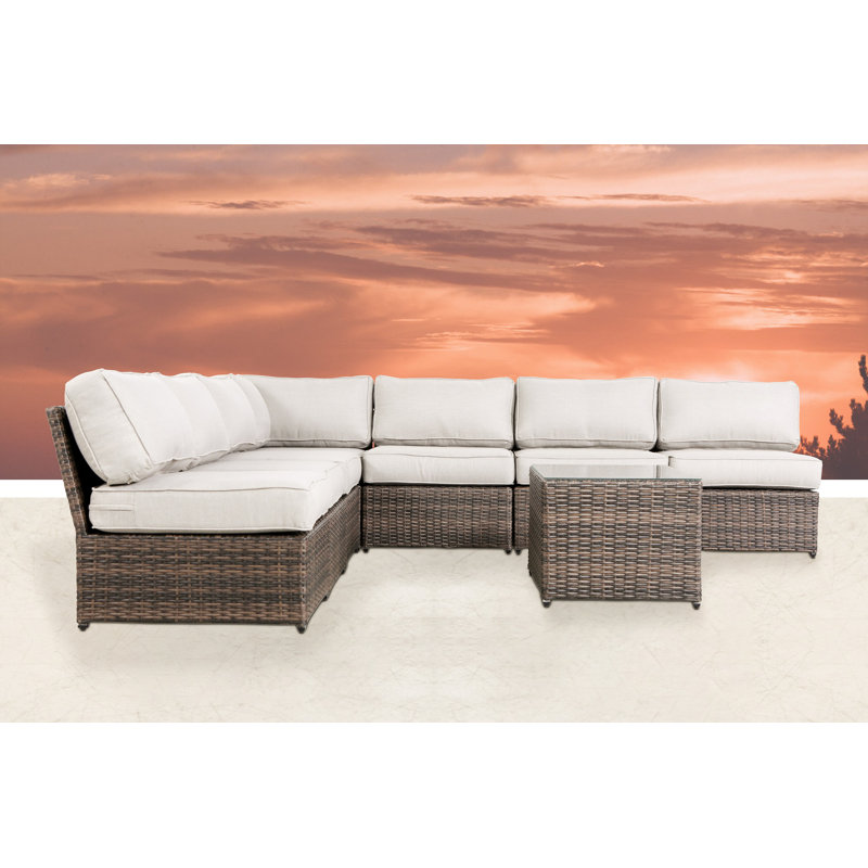 Khaleeqa Wicker Fully Assembled 6 - Person Seating Group with Cushions