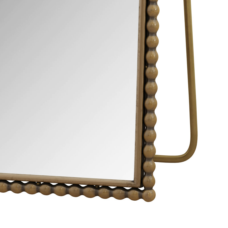Full Length Arch Mirror In Golden Hue With Support For Bedroom & Living Charming Vintage Gold Stable Standing