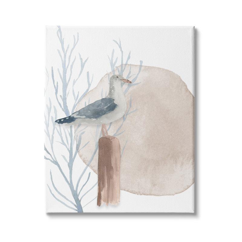 Mouette de plage en forme de mouette, H 48 po x l 36 po x P 1,5 po, Toile tendue