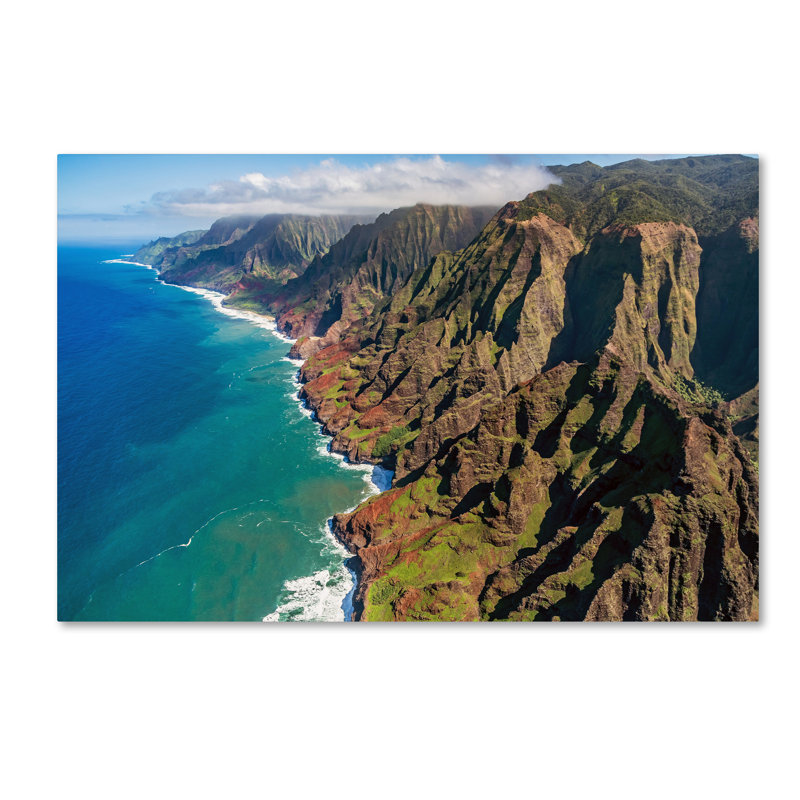Fabrizzio "Napali Coast" par Pierre Leclerc, reproduction de photo sur toile tendue, H 30 po x l 47 po x P 2 po