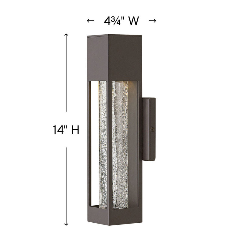 Vapor 1 Light Outdoor Sconce, 14" H x 4.75" W x 3.75" D, Titanium