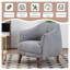Chaise avec accoudoirs Modern Modern, fauteuil rembourré en tissu durable pour le salon, la chambre à coucher, pieds en bois massif, gris-1362658062
