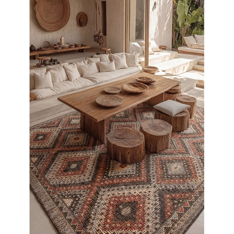 Geometric Indoor / Outdoor Area Rug, Rectangle 160 x 230cm