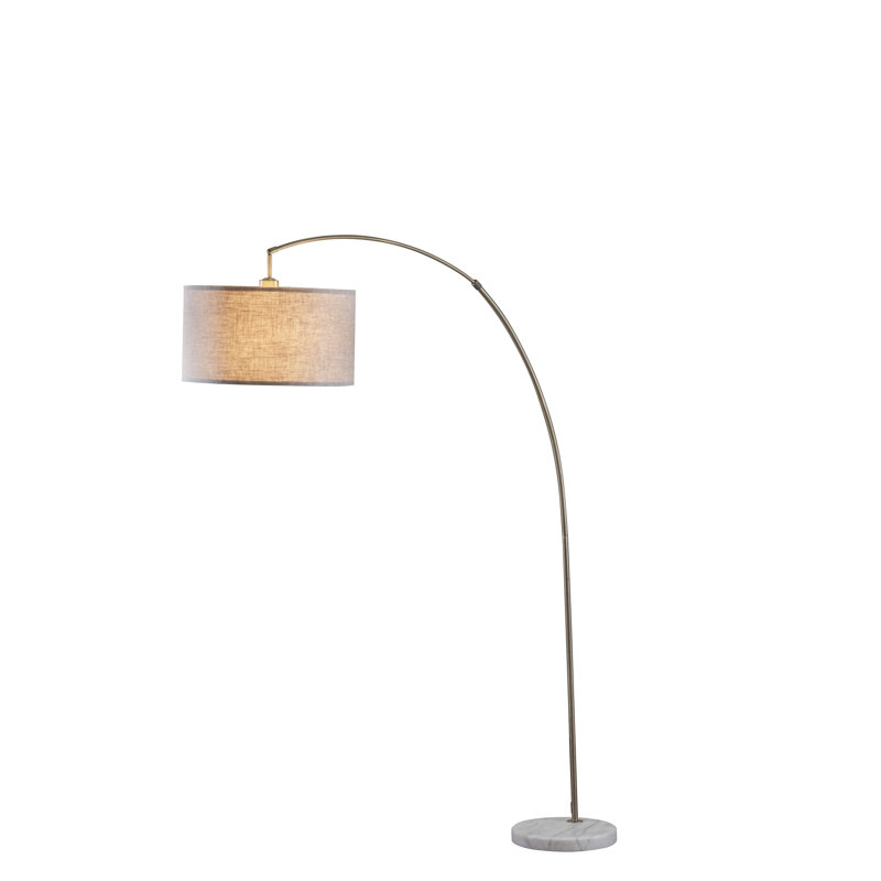 Lampe sur pied arquée 77 po Hartington, Blanc, Beige