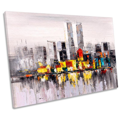Abstract New York City Repro Framed - Wrapped Canvas Print