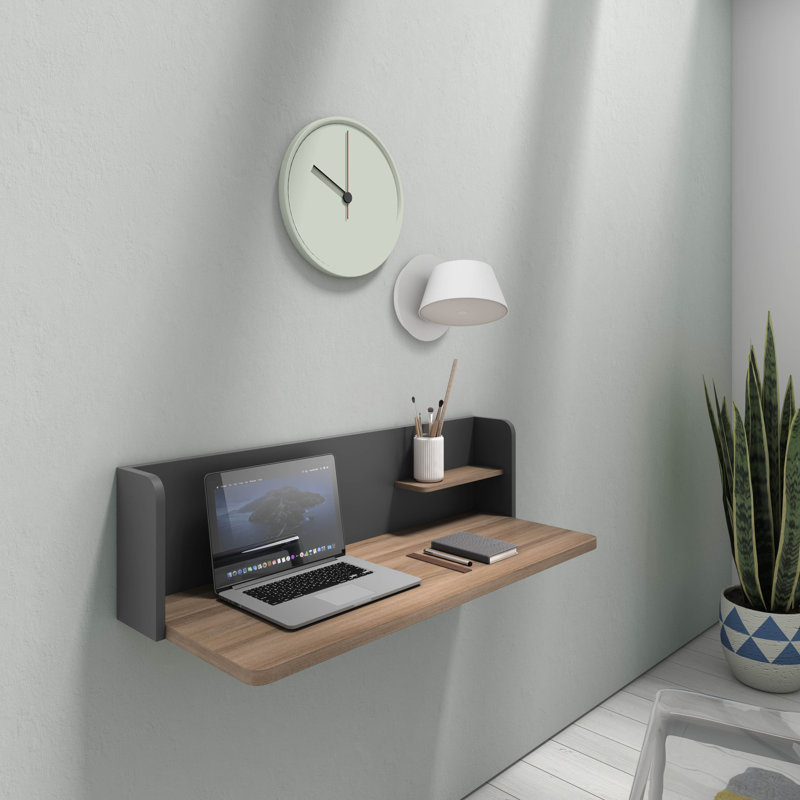 Capuano Floating Desk, Jet Black, Walnut/Jet Black