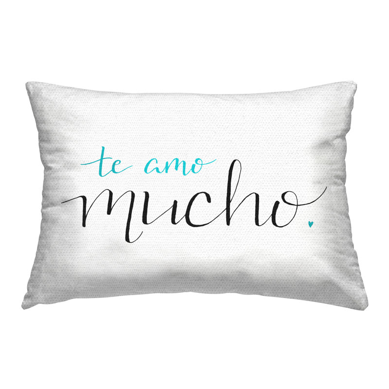Minimal Loving Spanish Outdoor Printed Pillow by SD Graphics Studio