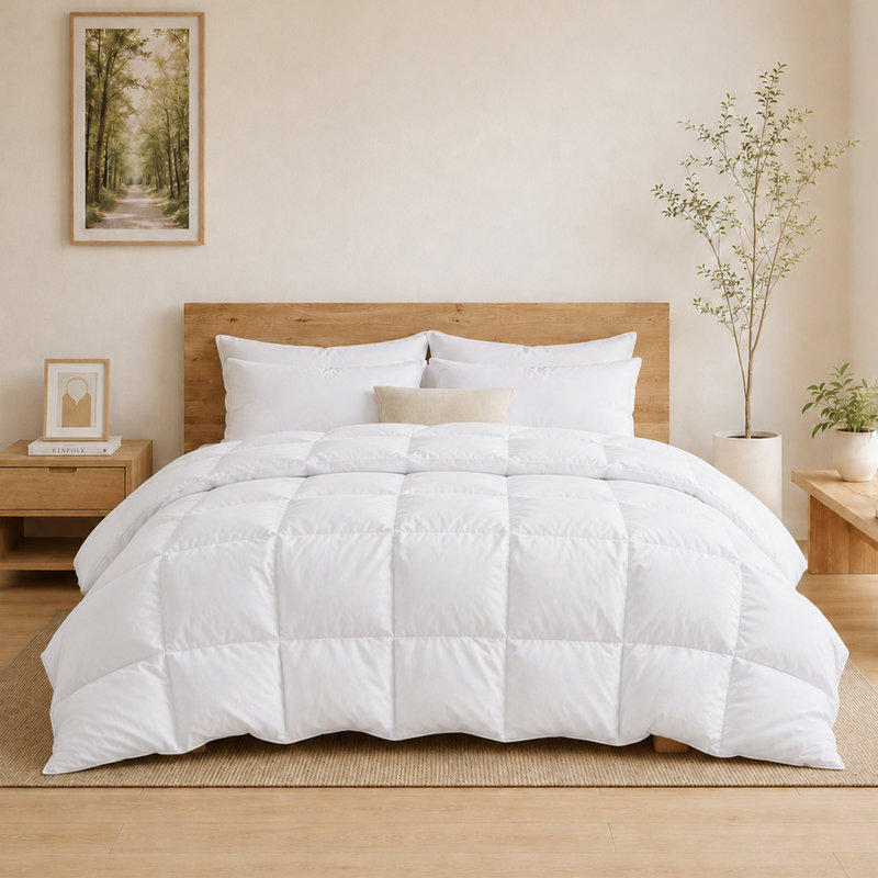 All-Season Duvet – Plush Goose Down & Breathable Comfort, California King, White