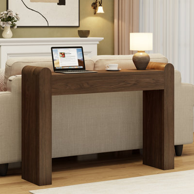 47-Inch Modern Minimalist Entryway Console Table With Soft Curved Edges, Rectangular Wood Sofa Table For Entryway, Living Room, Hallway Or Behind Sofa