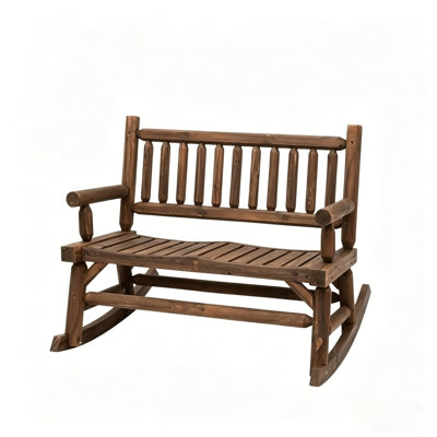 Backyard Loveseat,Wooden Rocking Chair,Garden Rocking Bench