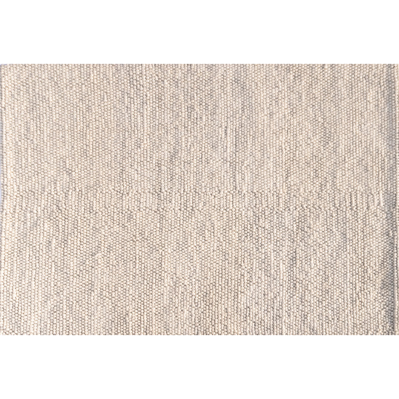 Jossi Solid Color Hand-Knotted Wool/Nylon Area Rug, Rectangle 5' x 7'6", Ivory