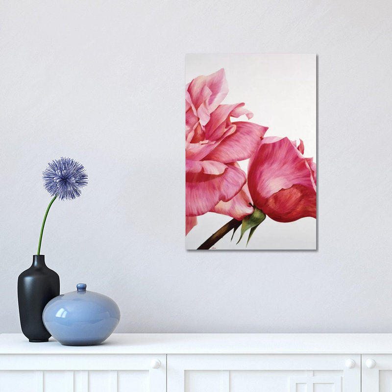 Pink Twin II by Yvonne Poelstra-Holzhaus - Wrapped Canvas Painting, 45.72cm H x 30.48cm W x 1.91cm D