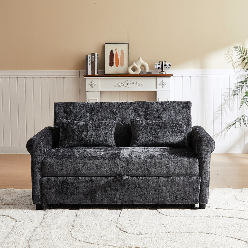 Lit 2 places gris foncé avec dossier rembourré confortable et confortable