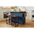 Farmhouse Kitchen Island with Drop Leaf and 2 Seatings, Kitchen Table Set with Storage Cabinet, Drawers, Door Shelves and Power Outlet-1260002075